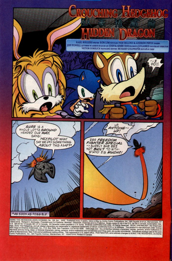 Sonic - Archie Adventure Series April 2002 Page 2